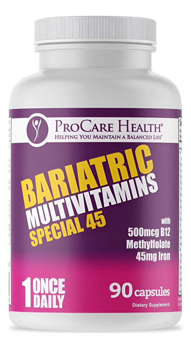 Procare Health Multivitamínico Bariátrico Con Hierro (90 Cápsulas) Hierro De 45 Mg Con B12 Reducida