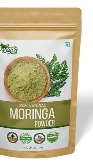 Organic Zing Polvo De Hoja De Moringa | Natural | Producto De La India | 8 Onzas