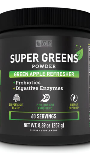 Super Greens Powder | Superalimento Para Apoyar Las Enzimas Digestivas Y La Hinchazón Con 2 Mil Millones De Probióticos