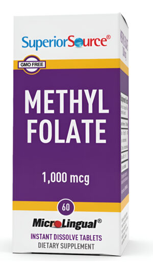 Superior Source Metilfolato 5-mthf 1000 Mcg, 60 Tabletas Microlinguales De Disolución Rápida