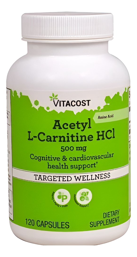 Acetyl L Carnitine Hcl Vitacost 500 Mg 120 Cáp Salud Corazon