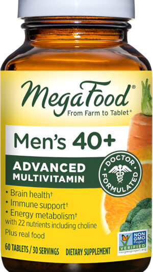 Megafood Multivitamínico Para Hombre De 40 Años - Multivitamínico Con Vitaminas C, D, B12, Biotina, Zinc Y Colina, Sin