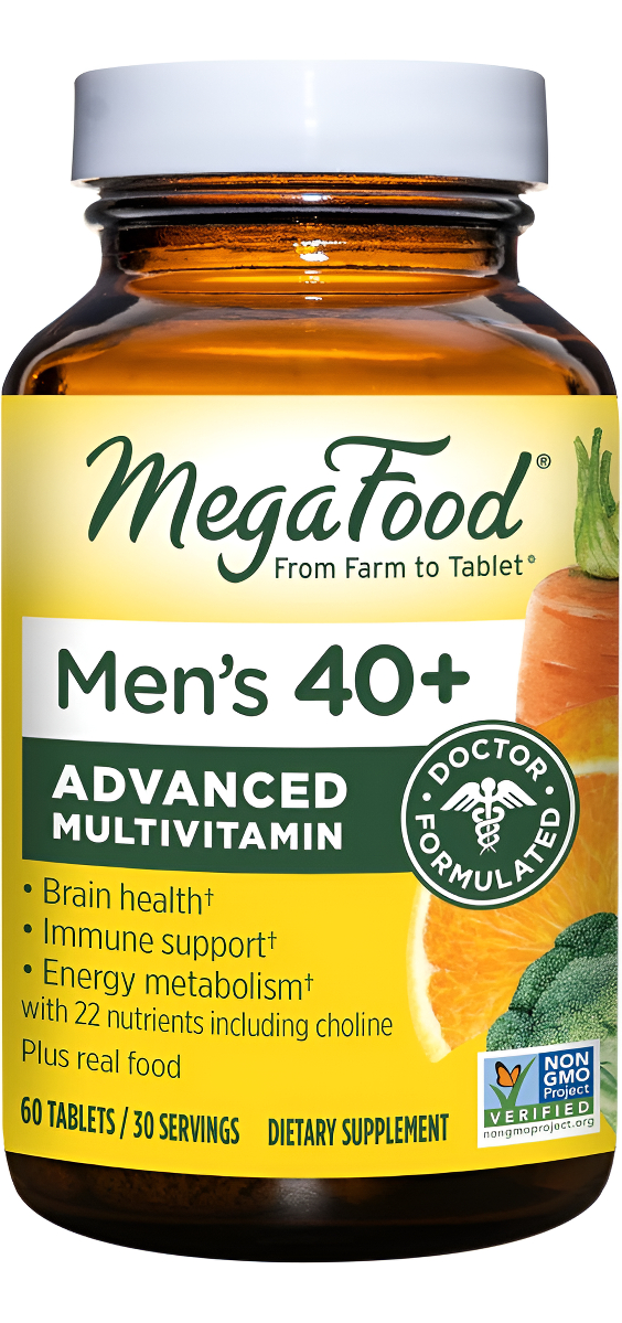 Megafood Multivitamínico Para Hombre De 40 Años - Multivitamínico Con Vitaminas C, D, B12, Biotina, Zinc Y Colina, Sin