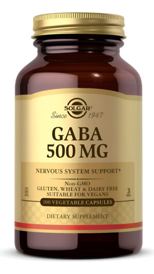 Solgar Gaba 500 Mg, 100 Cápsulas Vegetales  Relajación Y Apoyo Del Sistema Nervioso  Aminoácidos  Sin Omg, Vegano, S