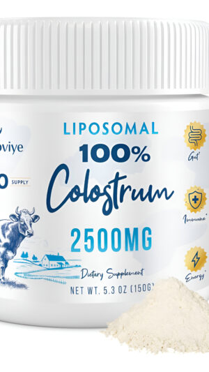 Suplemento En Polvo De Calostro Bovino Liposomal, 2500 Mg, De Vacas Alimentadas Con Pasto, Alta Absorción Que El Calost