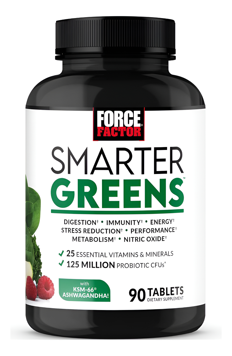 Force Factor Smarter Greens Tabletas, Suplemento De Verduras Con Más De 25 Superalimentos Y Antioxidantes Para Mejorar