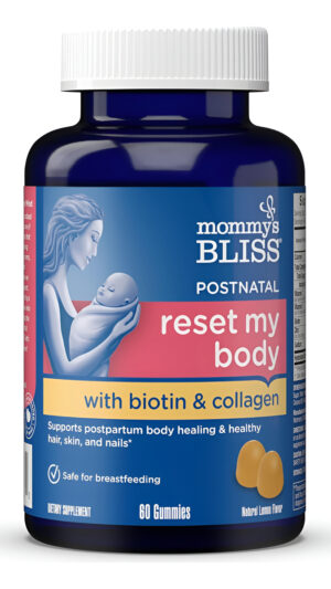 Mommy's Bliss Suplemento De Apoyo Postnatal Reset My Body, 60 Gomitas Multivitamínicas Con Biotina Y Colágeno