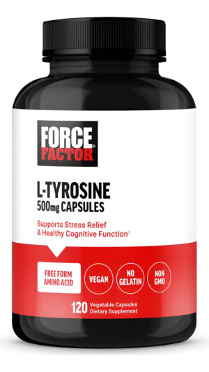 Force Factor L - Suplemento Para Aliviar El Estrés De Tirosina, L-tirosina Suplementos De Salud Cerebral Para Adultos, Cápsulas De L-tirosina De 500