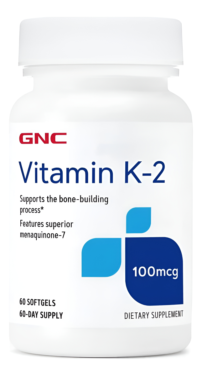 Gnc Vitamina K-2 100mcg, 60 Cápsulas Blandas, Apoya El Proceso De Construcción De Huesos