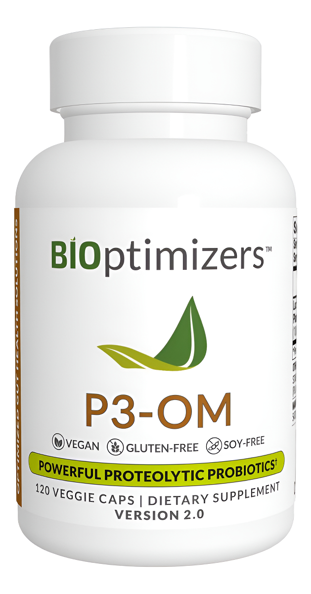 Bioptimizers Suplemento Proteolítico De Prebióticos Y Probióticos P3-om - Lactobacillus Plantarum Para La Salud Digesti