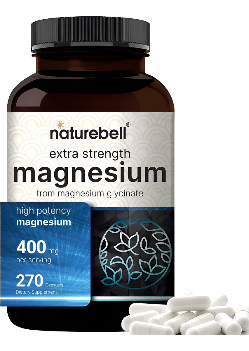 Glicinato De Magnesio 400 Mg (elemental), 270 Cápsulas 100%