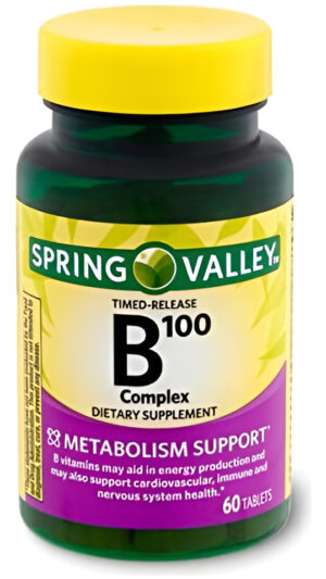 Spring Valley Suplemento Dietético Complejo B100 De Liberación Temporal, 60 Tabletas + Tu Guía De Vitaminas