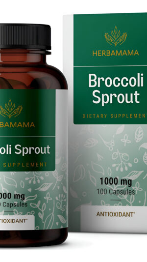 Herbamama Cápsulas De Brotes De Brócoli - Suplemento De Sulforafano De Apoyo Cerebral - Extracto De Brote De Brócoli Pa
