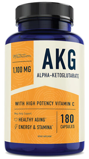 Smnutrition Akg Suplemento | 1,100 Mg Por Porción | 180 Cápsulas | Alfa Cetoglutarato Con Calcio + Vitamina C | Para Un