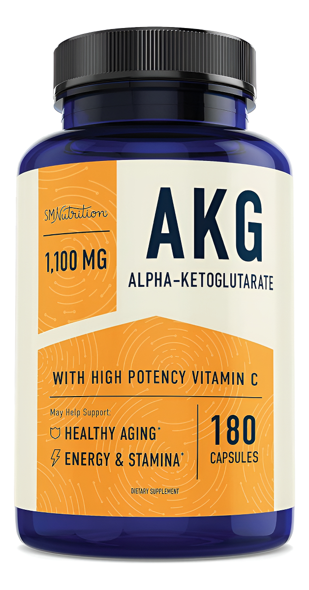 Smnutrition Akg Suplemento | 1,100 Mg Por Porción | 180 Cápsulas | Alfa Cetoglutarato Con Calcio + Vitamina C | Para Un