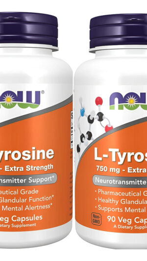 Now Foods: Soporte Para Neurotransmisores L-tirosina 750 Mg, 90 Cápsulas (paquete De 2)