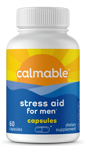 Calmable Ayuda Para Aliviar El Estrés Para Hombres, Siéntete Feliz, Calmado, Concentrado Y Relajado, 60 Cápsulas