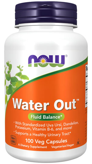 Now Suplementos, Agua Con Uva Ursi Estandarizada, Diente De León, Potasio Y Vitamina B-6, 100 Cápsulas Vegetales