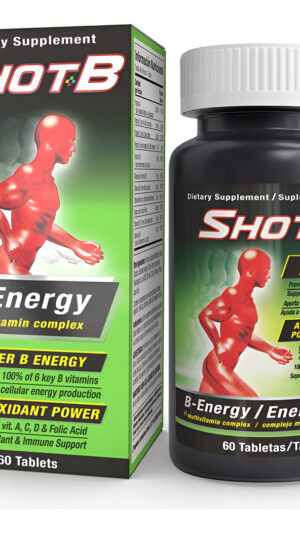 Shot B Energy Multivitamin- Suplemento Alimenticio, 60 Tabletas