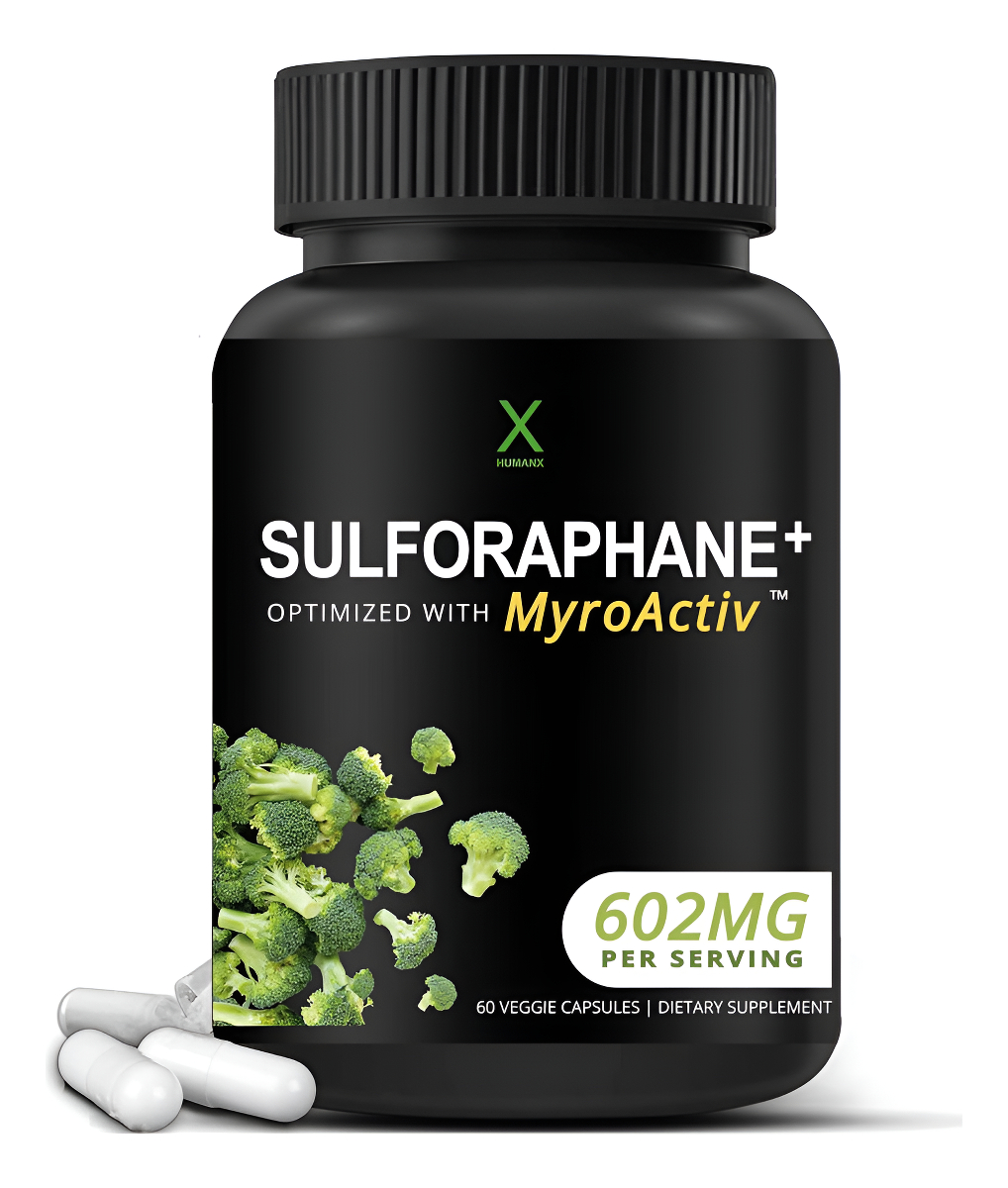 Humanx Sulforaphane+ 602mg Sulforafano Con Extracto De Semilla De Brócoli Y Moringa, 60 Cápsulas Veganas
