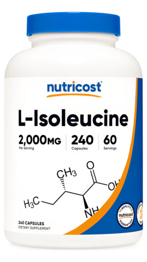 Nutricost L-isoleucina 2000mg Por Porción, 240 Cápsulas (60 Porciones)