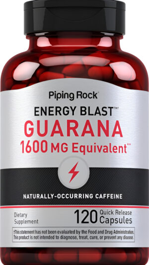 Cápsulas De Guaraná De 1600 Mg | 120 Unidades | Píldoras De Extracto De Polvo De Mega Fuerza | Sin Omg, Suplemento Sin