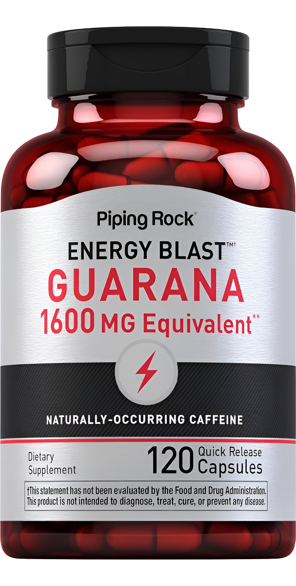 Cápsulas De Guaraná De 1600 Mg | 120 Unidades | Píldoras De Extracto De Polvo De Mega Fuerza | Sin Omg, Suplemento Sin