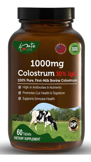 Colostrum Capsules 1000mg With Lactoferrin Supplement, Bovine Colostrum Supports Immune System, Gut Health & Respirator