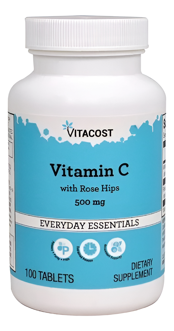 Vitamin C Rose Hips 500mg 100 Tabs De Vt