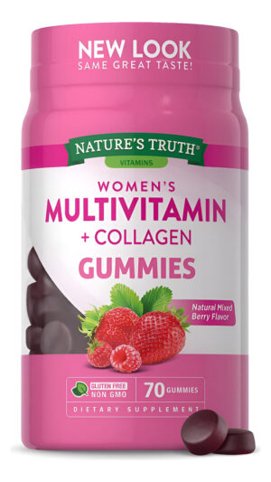 Nature's Truth 70 Gomitas Multivitamínicas Para Mujer, Más Colágeno Y Biotina, Suplemento Sin Omg Y Sin Gluten