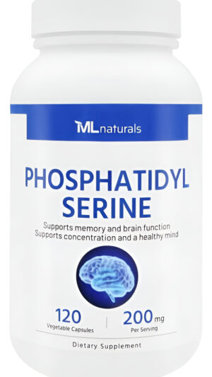 Fosfatidil Serina 200 Mg 120 Cápsulas Vegetales, 99% Pureza Fosfatidil Serina. Apoya La Memoria Y La Función Cerebral