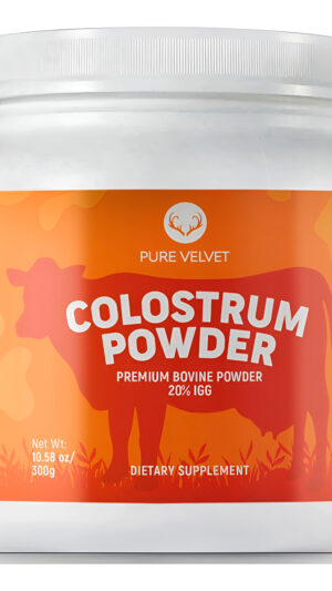 Pure Velvet Polvo De Calostro Para La Salud Intestinal, Proteína De Origen Bovino, 300 Gr.