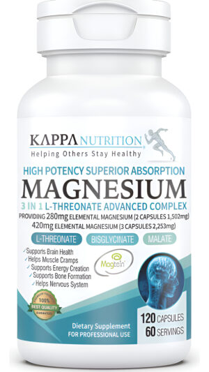 Kappa Nutrition Magnesio 2253 Mg 3 En 1 120 Cápsulas