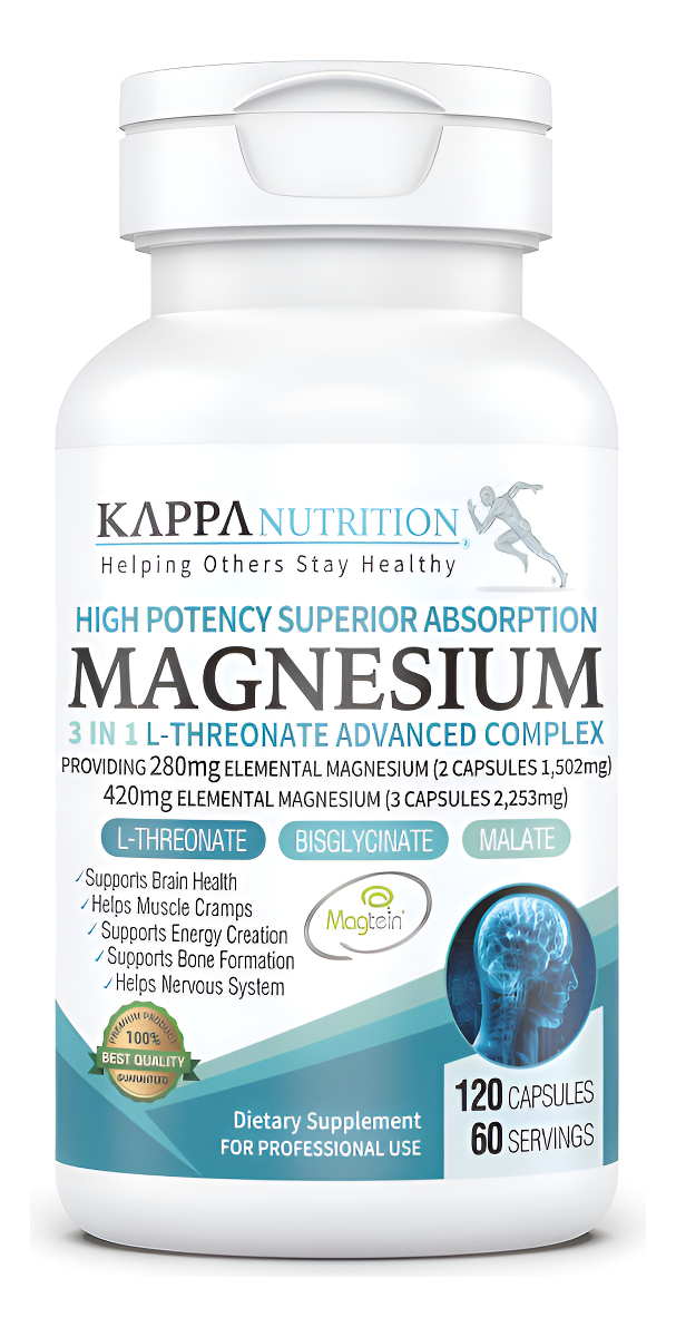 Kappa Nutrition Magnesio 2253 Mg 3 En 1 120 Cápsulas