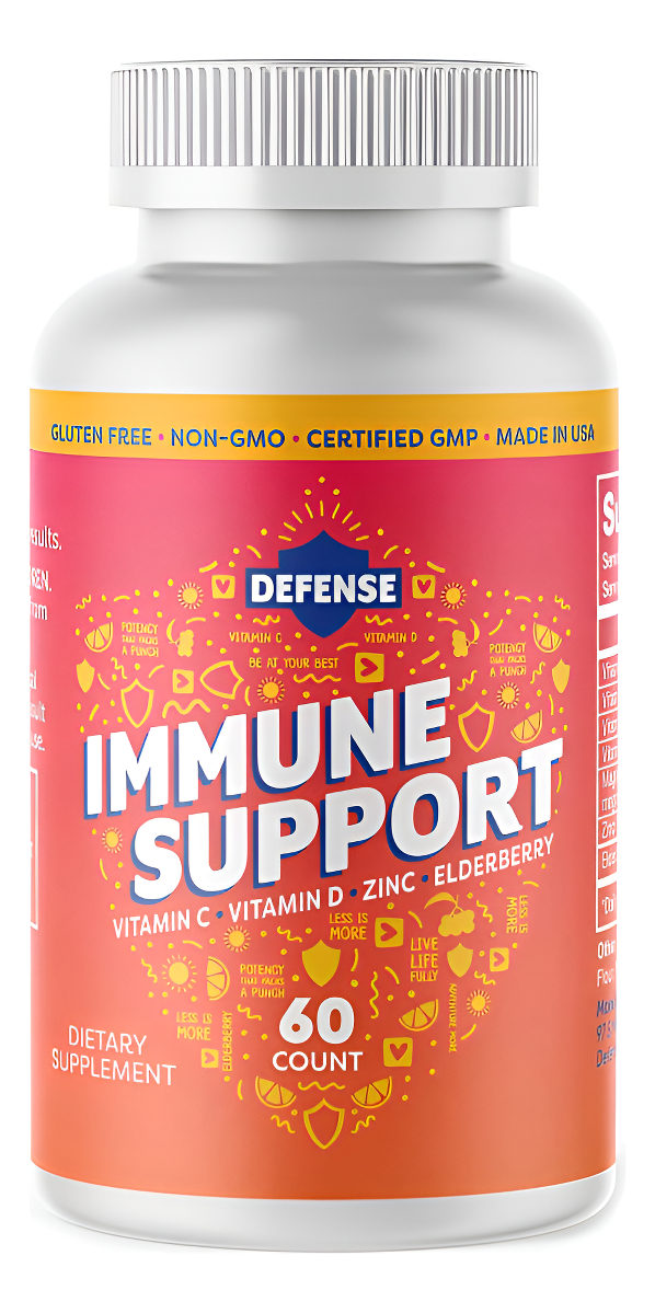 Defense Immune Support Suplemento Para Adultos | Refuerzo De Inmunidad Para Hombres Y Mujeres, 60 Cápsulas