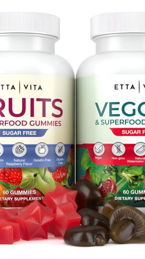 Everyday Debloat & Detox - Gomitas De Frutas Y Verduras Sin Azúcar, Apoyo Energético Con Suplemento De Frutas Y Verdura