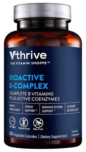 Vthrive Bioactive B-complex - Vitamina B + Coenzimas Activas Para La Producción De Energía, 120 Cápsulas Vegetales