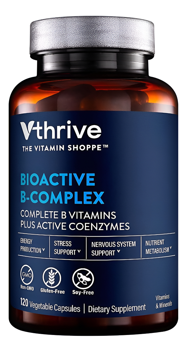 Vthrive Bioactive B-complex - Vitamina B + Coenzimas Activas Para La Producción De Energía, 120 Cápsulas Vegetales