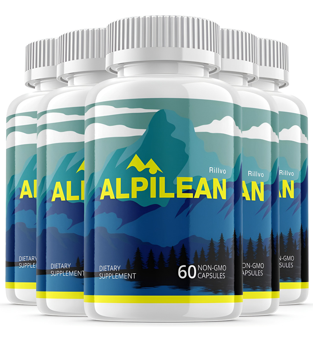 Rillvo Alpilean Advanced Formula, Suplemento Para Hombres Y Mujeres, 60 Cápsulas, Paquete De 5