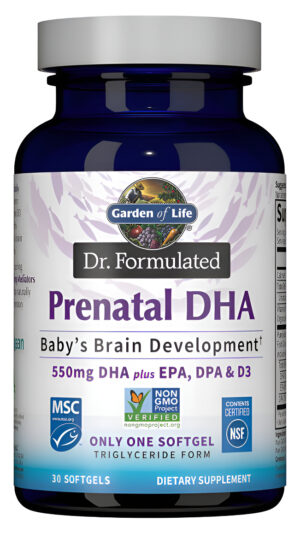 Garden Of Life Aceite De Pescado Prenatal Dha Formulado Por Dr. - 550 Mg De Dha Y Dpa En Forma De Triglicéridos 100%