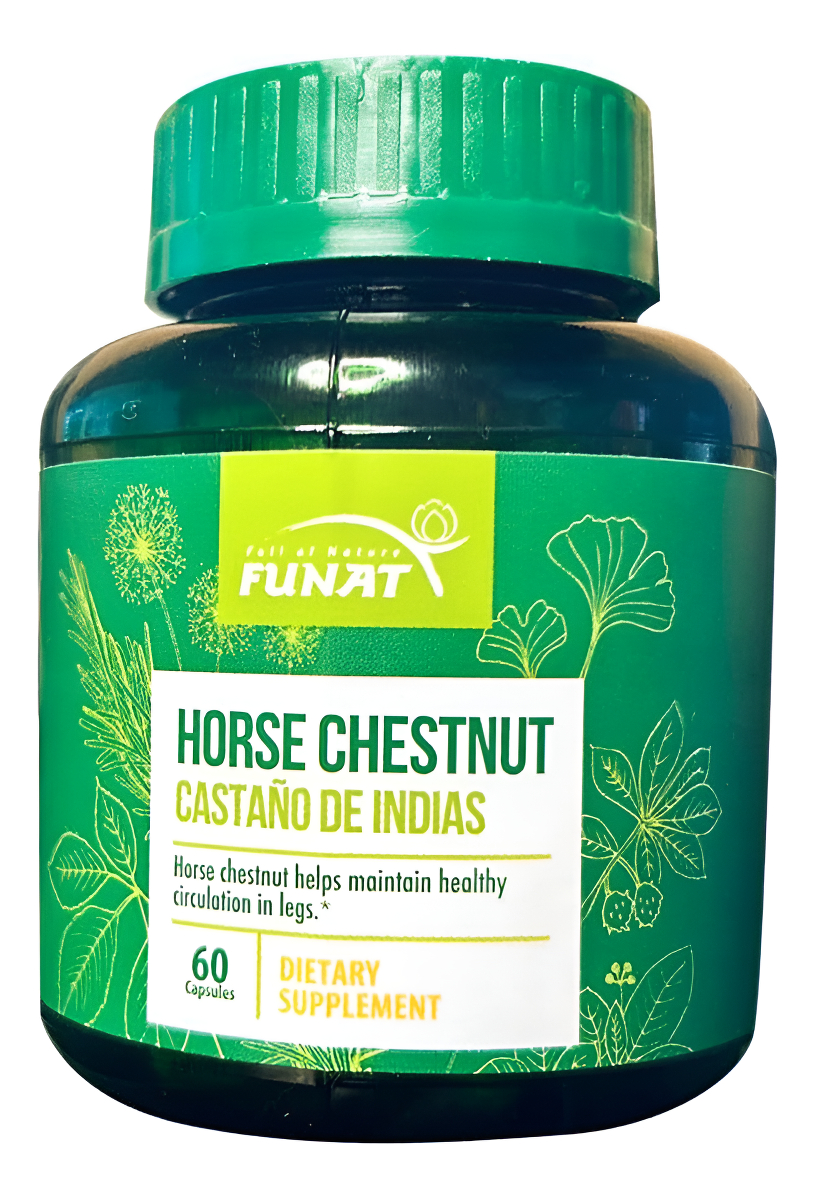 Funat Cápsulas De Castaño De Indias 100% Naturales - Apoyo A La Circulación (60 Cápsulas) | Cápsulas De Castaño De Indi