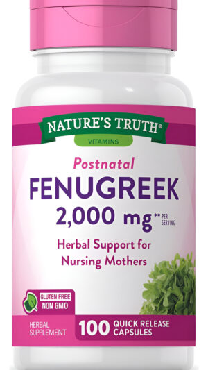 Nature's Truth Cápsulas De Semillas De Fenogreco Para Mujeres | 2000 Mg | 100 Cápsulas En Polvo | Suplemento Sin Omg Y Sin Gluten