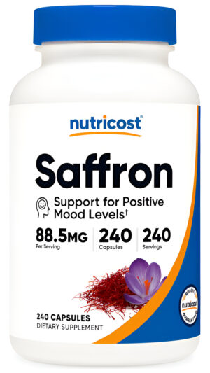 Nutricost Suplemento De Azafrán 88.5 Mg, 240 Cápsulas Vegetales, Sin Omg
