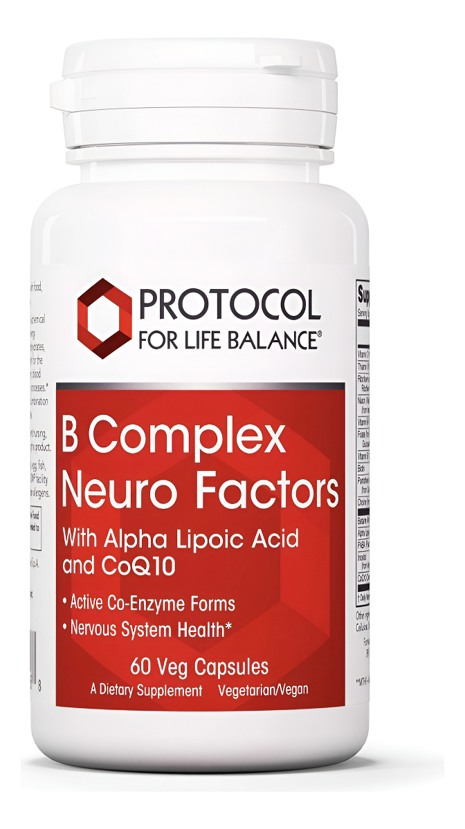 Protocol B Complex Neuro Factors - Con Coq10 Y Ácido Alfa Lipoico - Vitaminas B En La Coenzima Activada - Apoya La Prod