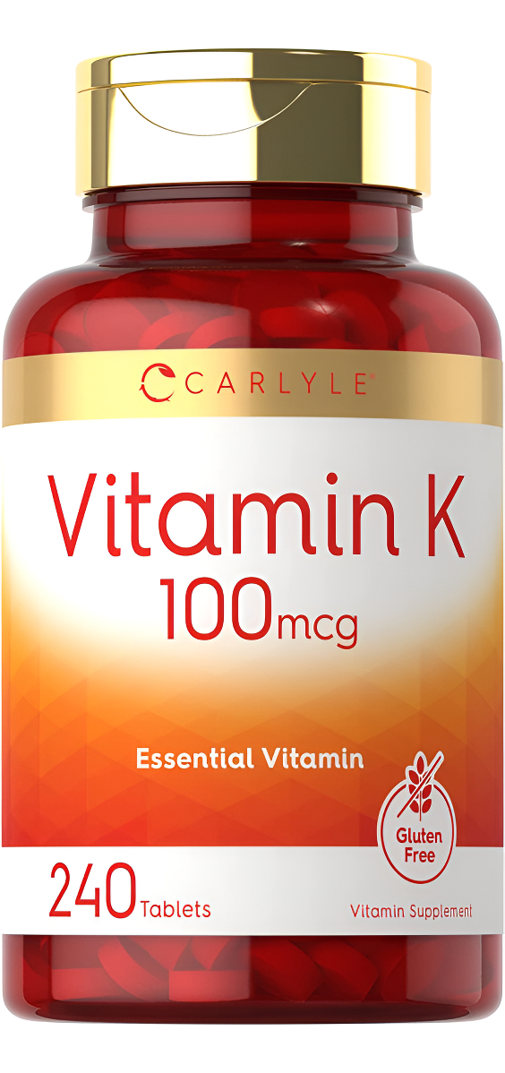 Carlyle Vitamina K 100 Mcg | 240 Tabletas | Vegetariano, Sin Omg, Sin Gluten |