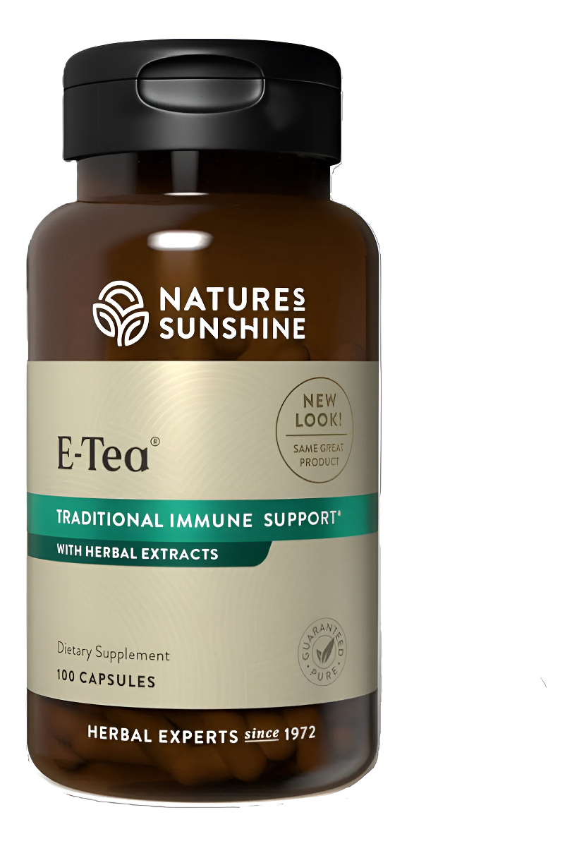 Nature's Sunshine Cápsulas E-tea, 100 Unidades