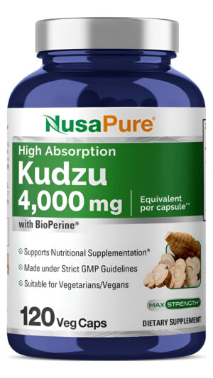 Nusapure Kudzu Root 4000mg - 120 Cápsulas Vegetales (sin Omg, Vegano, Bioperina)