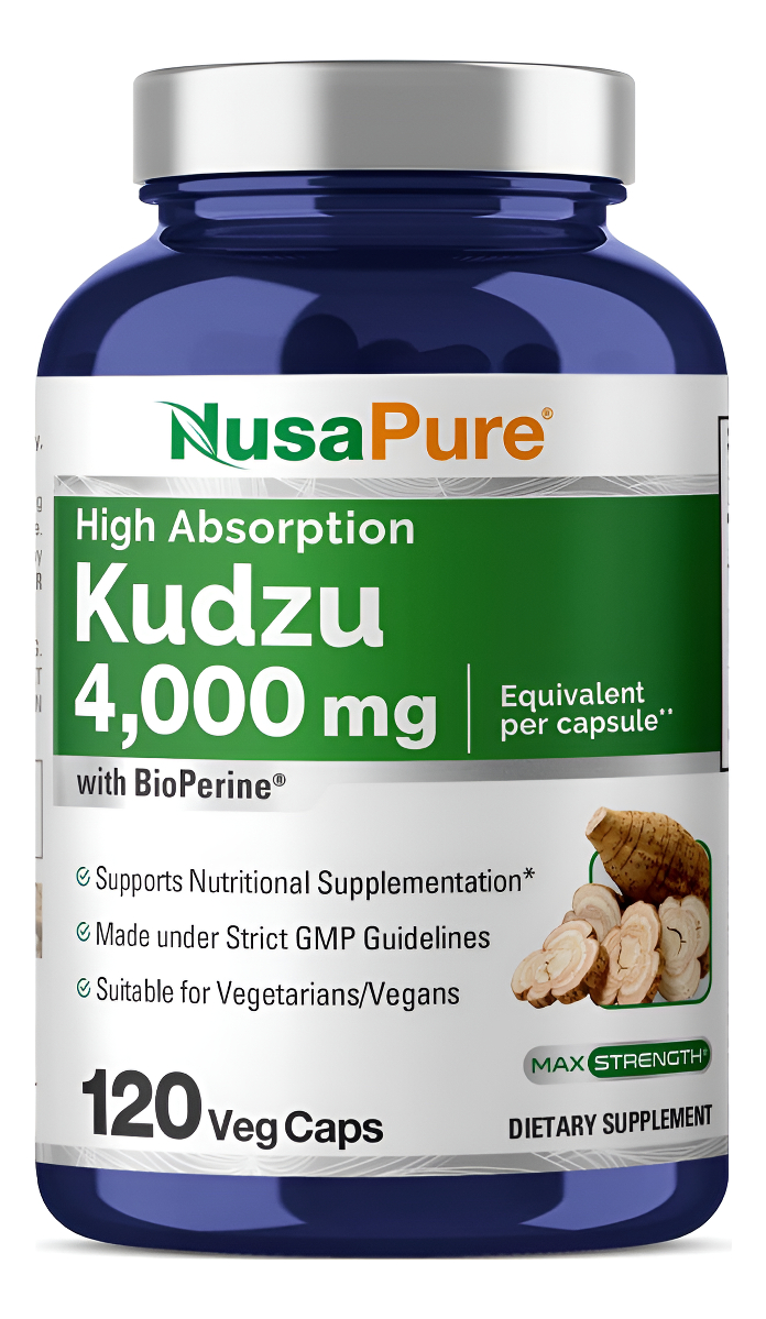 Nusapure Kudzu Root 4000mg - 120 Cápsulas Vegetales (sin Omg, Vegano, Bioperina)