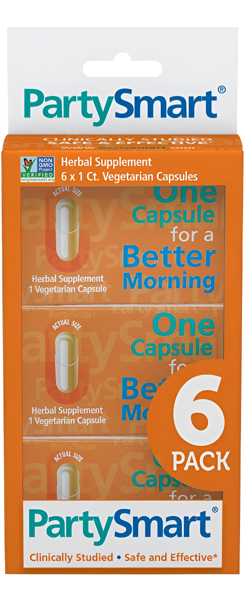 Himalaya Partysmart, Una Cápsula Para Una Mejor Mañana, Suministro De 6 Noches, Sin Omg, A Base De Plantas, 250 Mg, 6 C