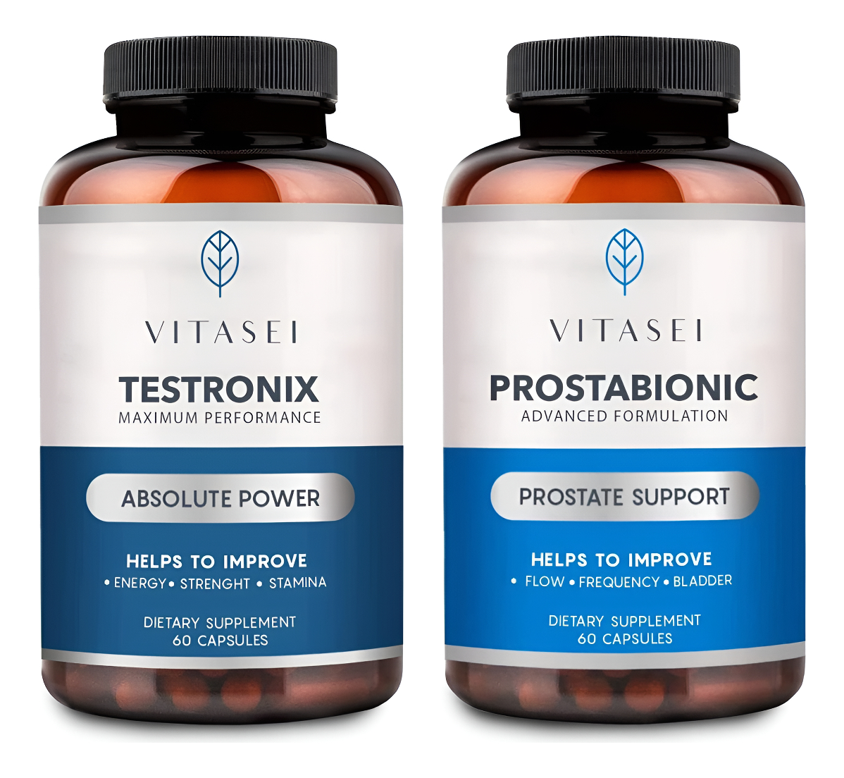 Testronix Booster Para Hombres (60 Cápsulas) + Suplementos Dietéticos De Próstata Prostabionic Para Hombres (60 Cápsula